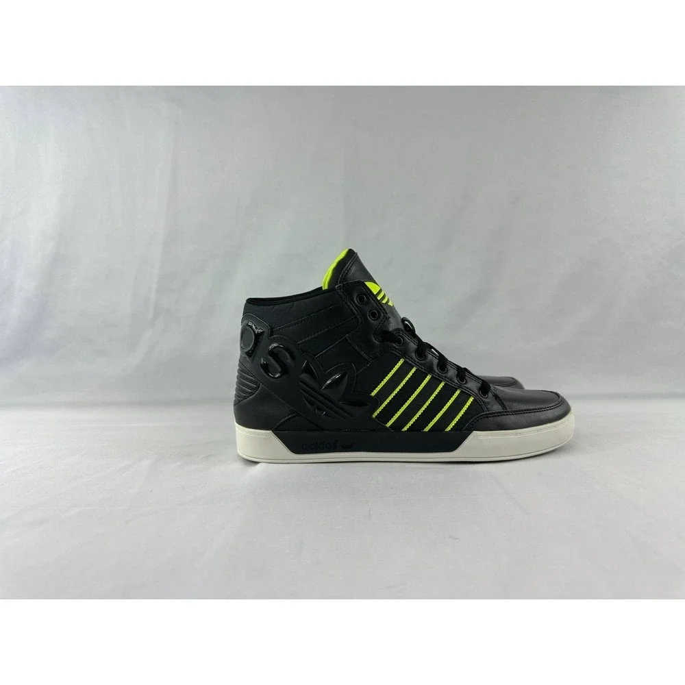 Adidas Hard Court Big Logo Men's Size 12 Black & Lime Green Hi Tops G59801